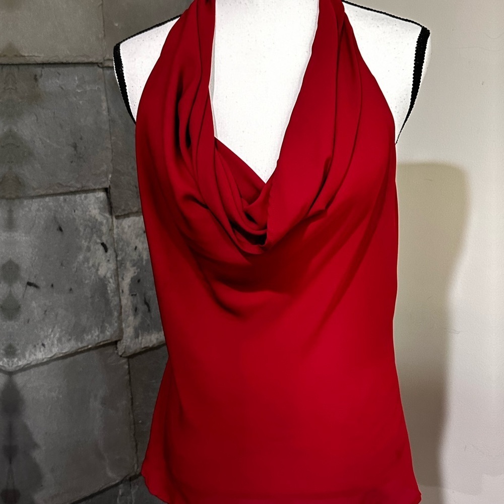 Chocolate Zipper back Burgundy Dress Blouse - Picture 3 of 7